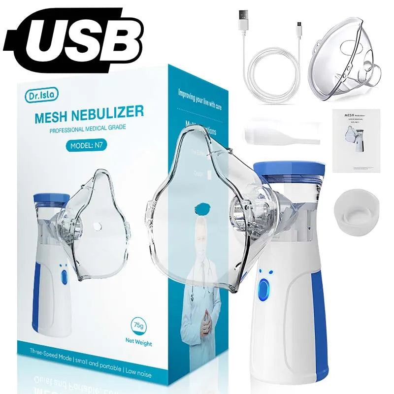 "Mini Portable Nebulizer Machine | Silent Mesh Ultrasonic Inhaler for Asthma, Kids & Adult Breathing Treatment"
