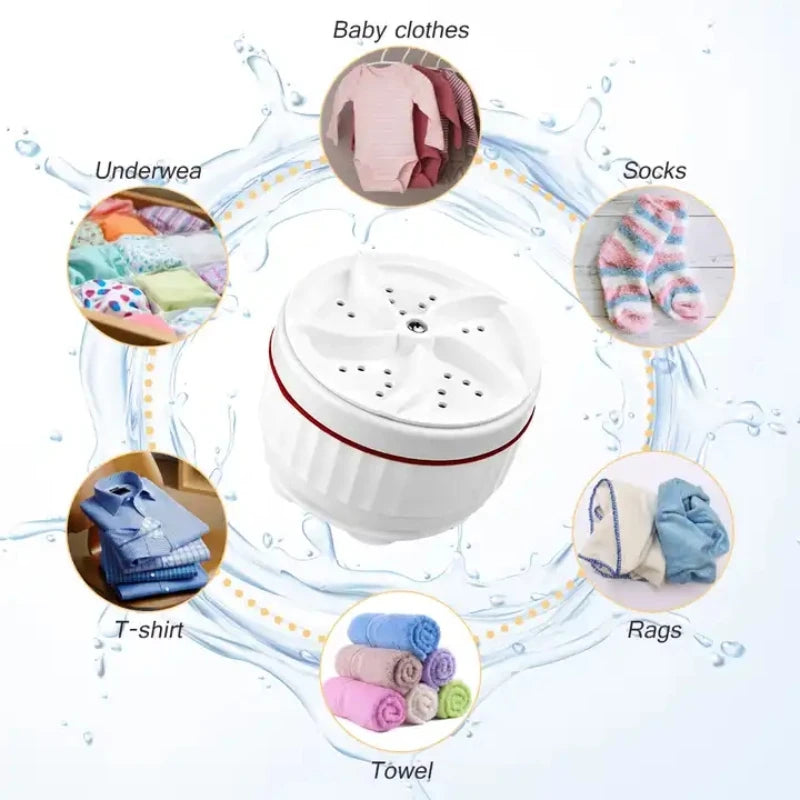 Pocket-Size Ultrasonic Washing Machine for Travel & Daily Use