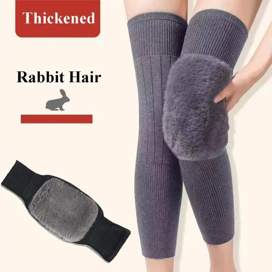 Ultra-Soft Winter Knee Pads– Warm Rabbit Fur Support for Joint Pain