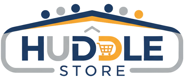 Logo of Huddle Store with a stylized design on a white background
